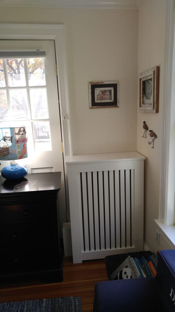 radiator cover blends in nice in kids room, not over powering the room. 