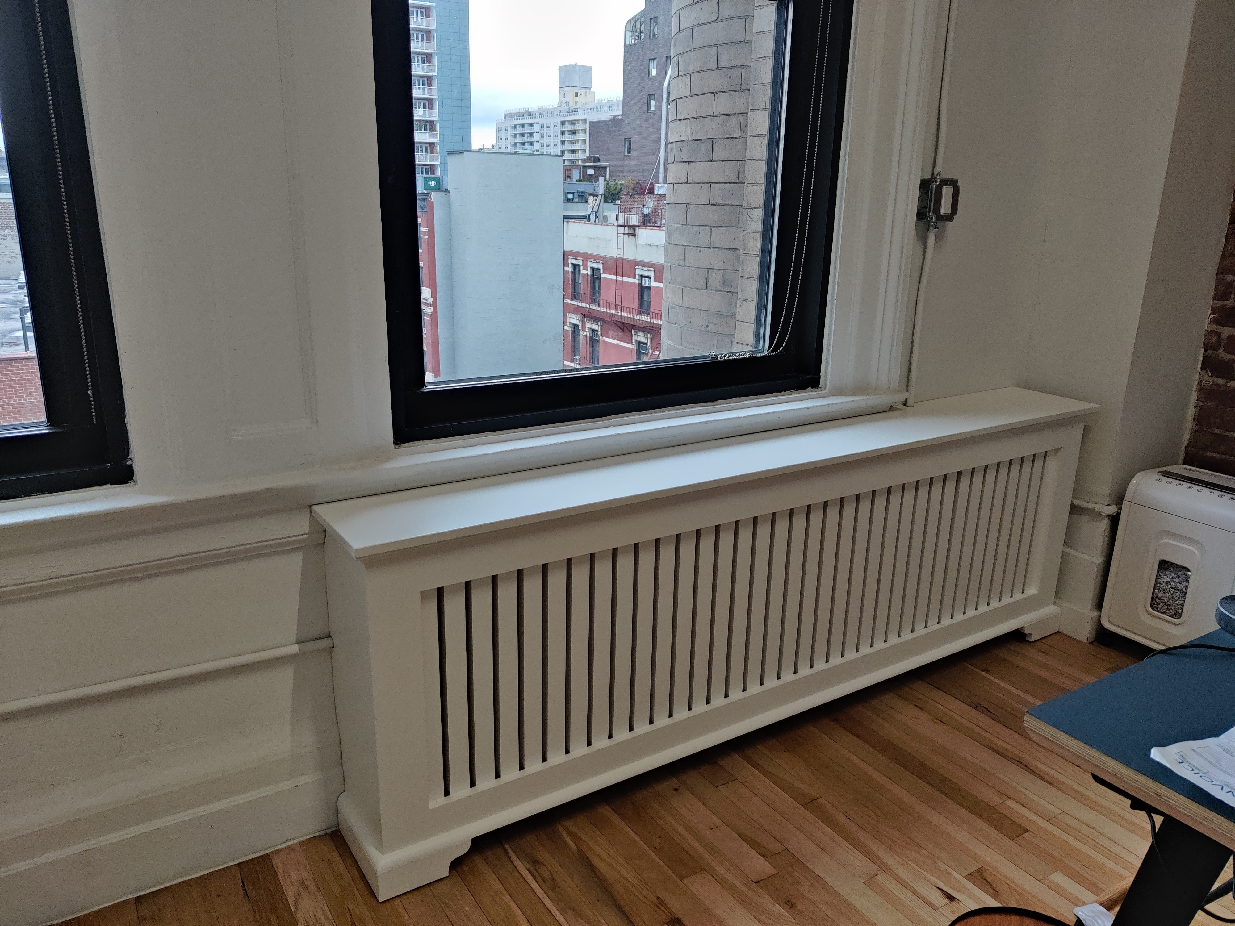Mission Radiator cover used to cover up pipes and electrical conduits. 